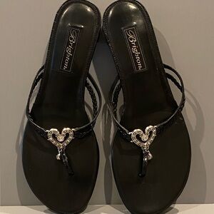Brighton Women's Black Sandals with Heart Detail